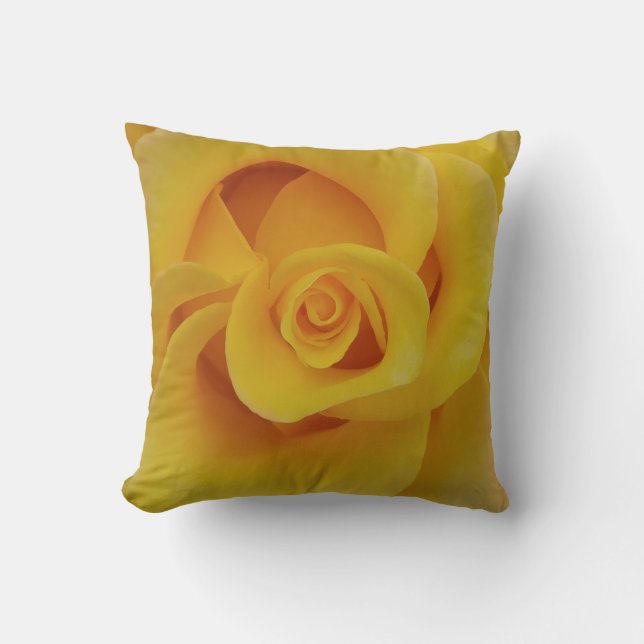 Romantic Yellow Rose Petals Cushion (Front)
