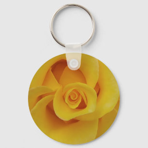 Romantic Yellow Rose Petals Key Ring