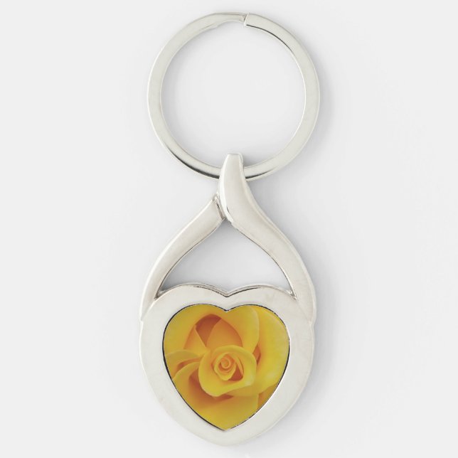 Romantic Yellow Rose Petals Key Ring (Front)