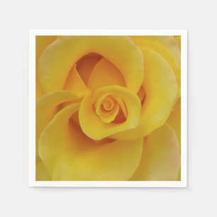 Romantic Yellow Rose Petals Napkin