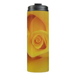 Romantic Yellow Rose Petals Thermal Tumbler