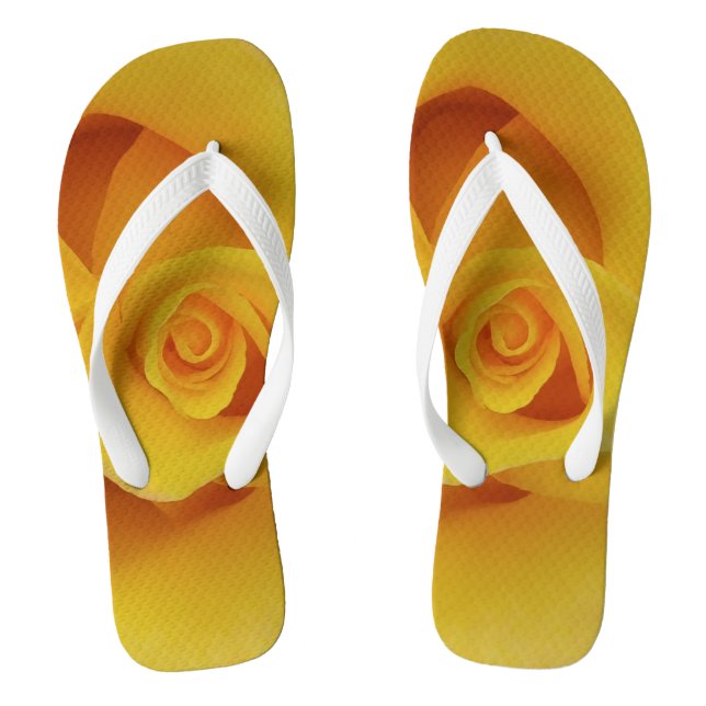Romantic Yellow Rose Petals Thongs (Footbed)