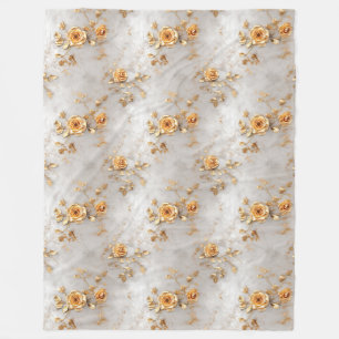 Romantic Yellow Roses Fleece Blanket