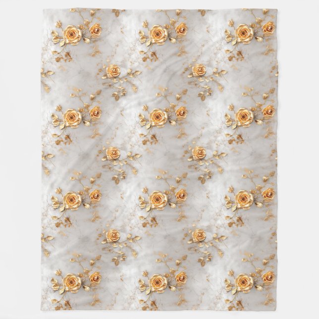 Romantic Yellow Roses Fleece Blanket (Front)