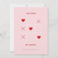 Romantic You Won My Heart Valentine's Day Card