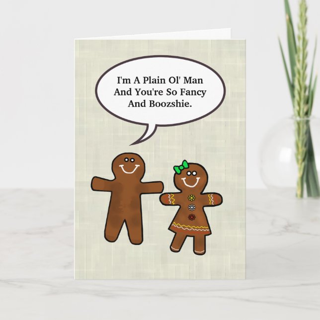 Romantic Yummy Gingerbread Couple Card (Front)