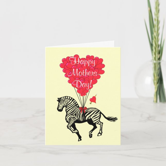 Romantic zebra mothers day card (Front)