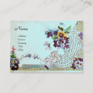 ROMANTICA 2/ Beautiful Pansies in Blue Business Card