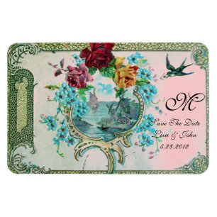 ROMANTİCA 3 MONOGRAM ,Save The Date,White Magnet