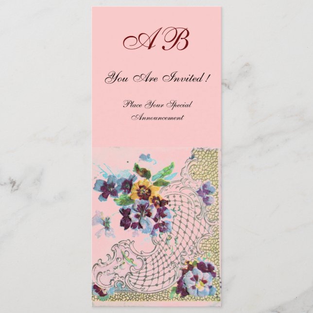 ROMANTİCA Blue Pink Floral Wedding Programme Program (Front)