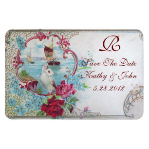 ROMANTİCA  MONOGRAM ,Save The Date Magnet