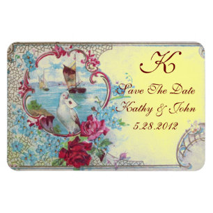 ROMANTİCA  MONOGRAM ,Save The Date,Yellow Magnet