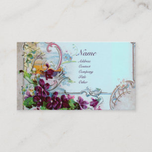ROMANTICA Pansies,Violets,Winter Floral White Business Card
