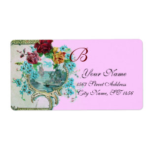 ROMANTICA PINK LILAC FLORAL BEACH WEDDING MONOGRAM