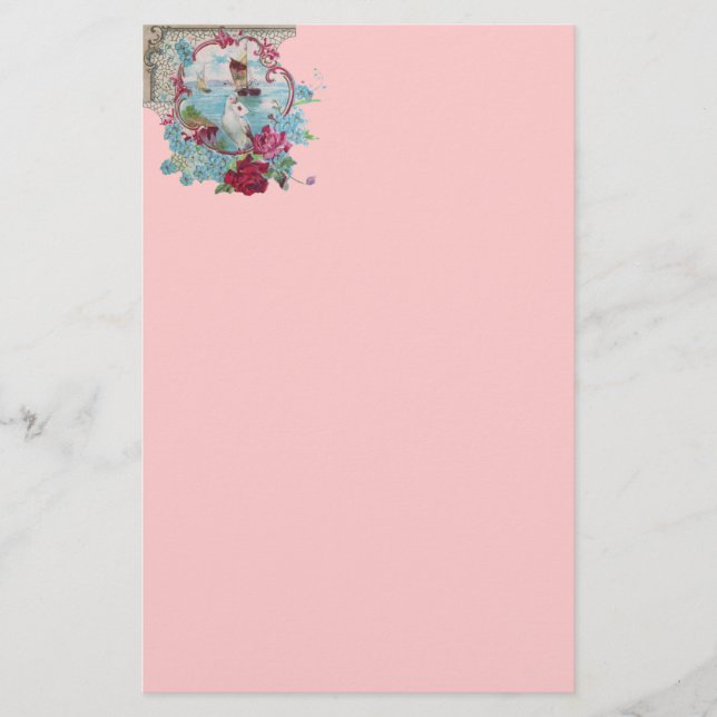 ROMANTİCA ,pink red blue white Stationery (Front)