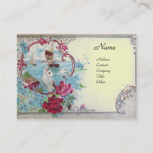 ROMANTICA, platinum metallic paper,silver Business Card (Front)