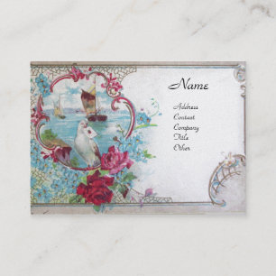 ROMANTICA, platinum metallic paper,silver Business Card