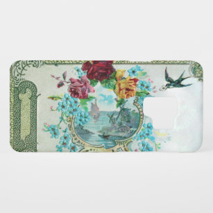 ROMANTICA / ROSES ;BLUE FLOWERS WITH BIRD ,white Case-Mate Samsung Galaxy S9 Case
