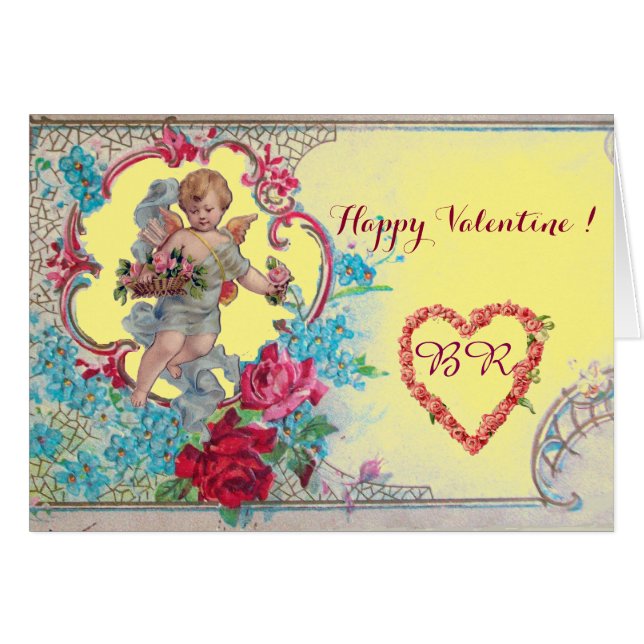 ROMANTICA /VALENTINE CUPID GATHERING PINK ROSES (Front Horizontal)