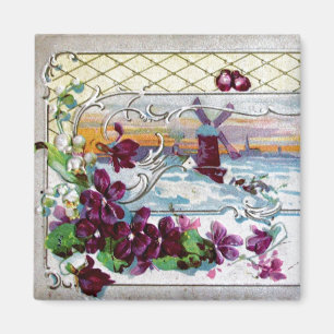ROMANTICA Winter Landscape With Pansies Magnet