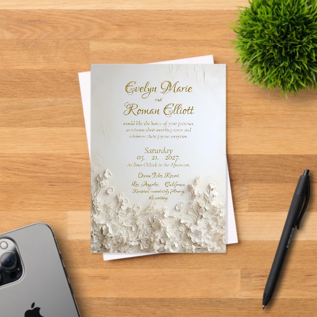 Romantically Elegant Frosted Acrylic Invitation (Insitu (Invitation Card))