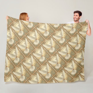 Romantically Nostalgic Peace Dove  Fleece Blanket