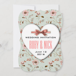 RomanticCharm Vintage Floral Wedding collection Invitation