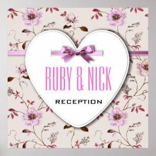 RomanticCharm vintage floral wedding collection Poster