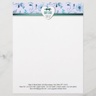 RomanticCharm Vintage Floral Wedding Invitation Personalised Letterhead
