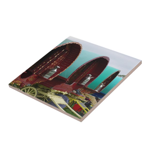 Romany gypsy caravans tile (Side)