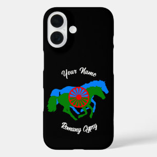 Romany Gypsy Flag and Horse iPhone 16 Case