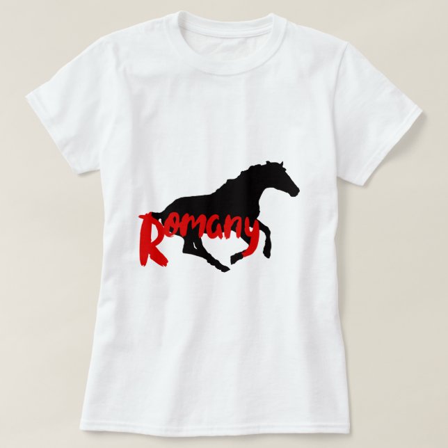 Romany Gypsy text and horse T-Shirt (Design Front)