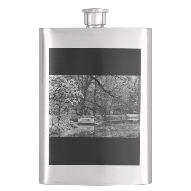 Romatic lake hip flask (Front)