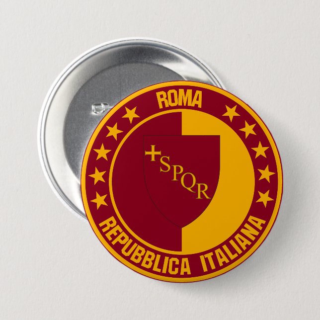 Rome                                               7.5 cm round badge (Front & Back)