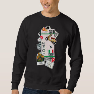 Rome Air Ticket Boarding Pass Plane Italy  Travel Sweatshirt