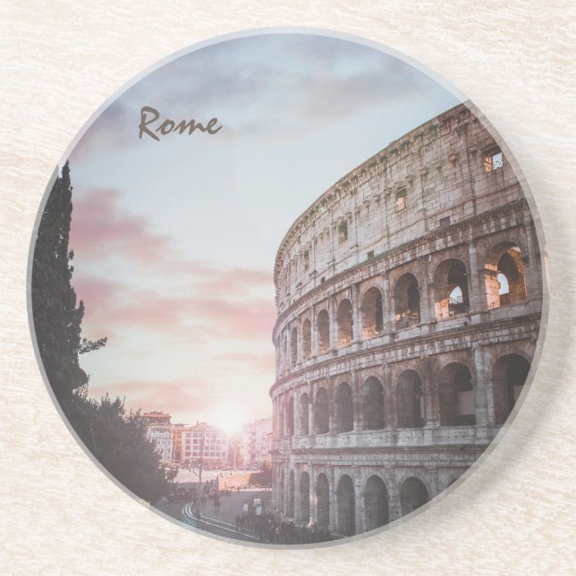 Rome Ancient Architecture sunset cityscape Coaster (Front)