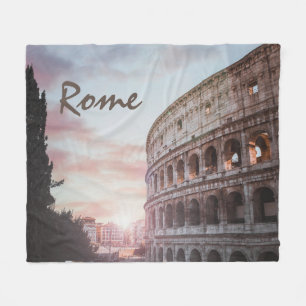 Rome Ancient Architecture sunset cityscape Fleece Blanket