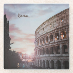 Rome Ancient Architecture sunset cityscape Glass Coaster