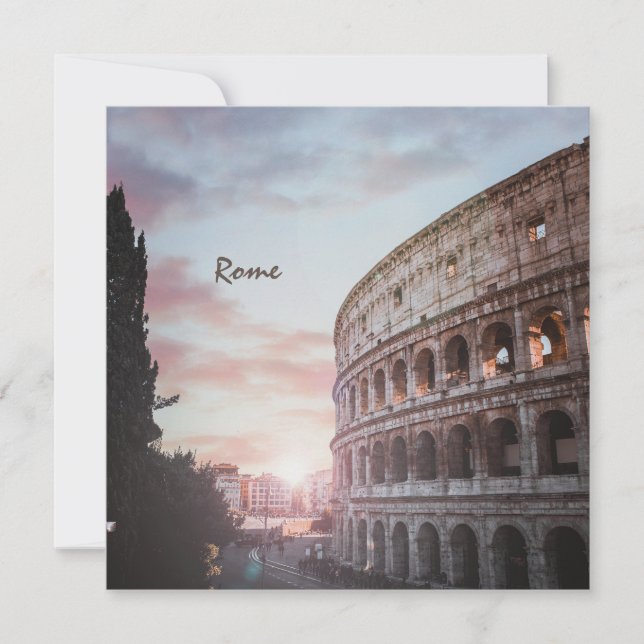 Rome Ancient Architecture sunset cityscape Invitation (Front)