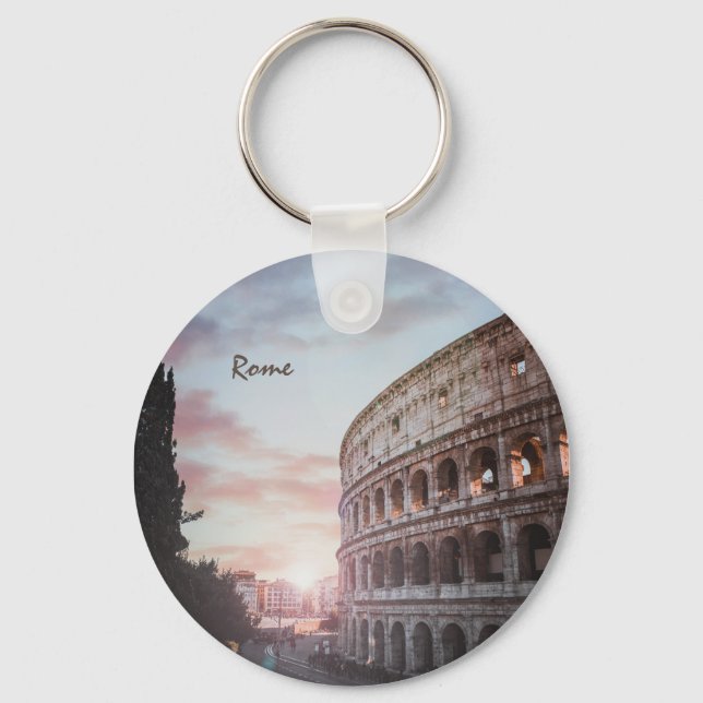Rome Ancient Architecture sunset cityscape Key Ring (Front)