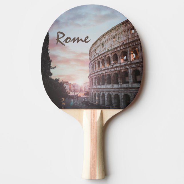 Rome Ancient Architecture sunset cityscape Ping Pong Paddle (Front)