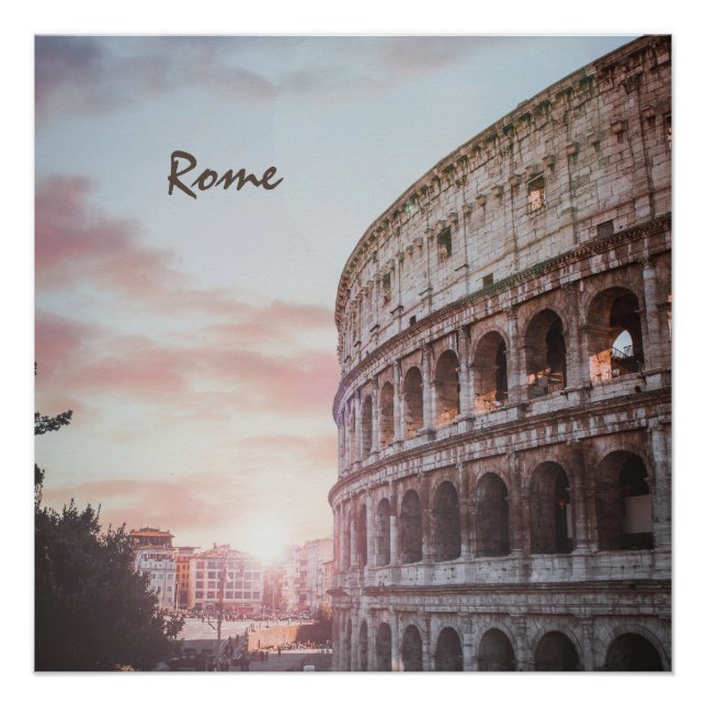 Rome Ancient Architecture sunset cityscape Poster (Front)