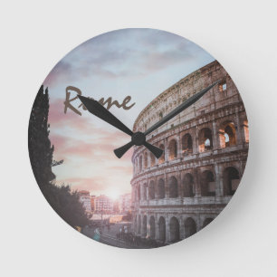 Rome Ancient Architecture sunset cityscape Round Clock