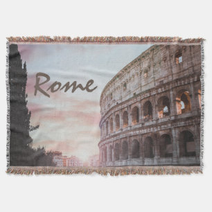 Rome Ancient Architecture sunset cityscape Throw Blanket