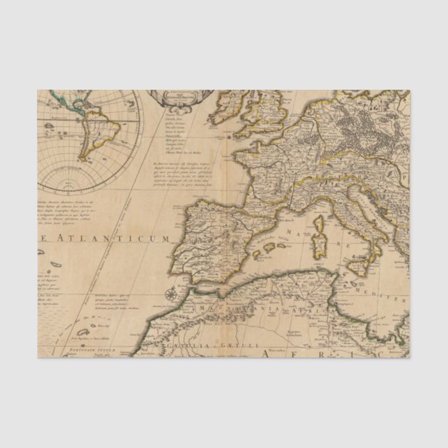 Rome and Eastern Hemisphere Tissue Paper (Front)