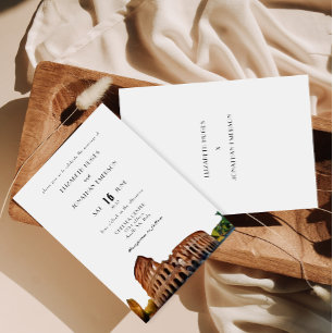Rome Art Painting Wedding Invitation