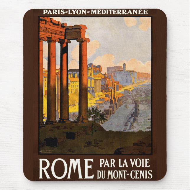 Rome at Dawn Par La Voie Travel Poster 1920 Mouse Pad (Front)