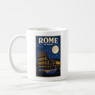 Rome at Night Poster   Colosseum Moonlight Vintage Coffee Mug