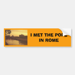 Rome at sunset, River Tiber and St Peter's Bumper Sticker