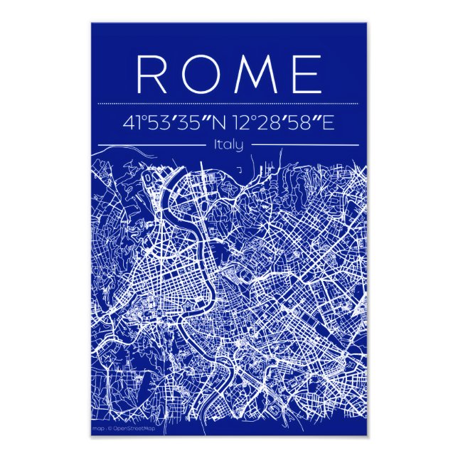Rome Blueprint City Map Poster (Front)